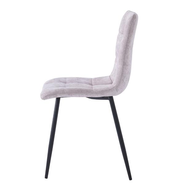 Set da 4 sedie trapuntate in tessuto grigio chiaro - Chris