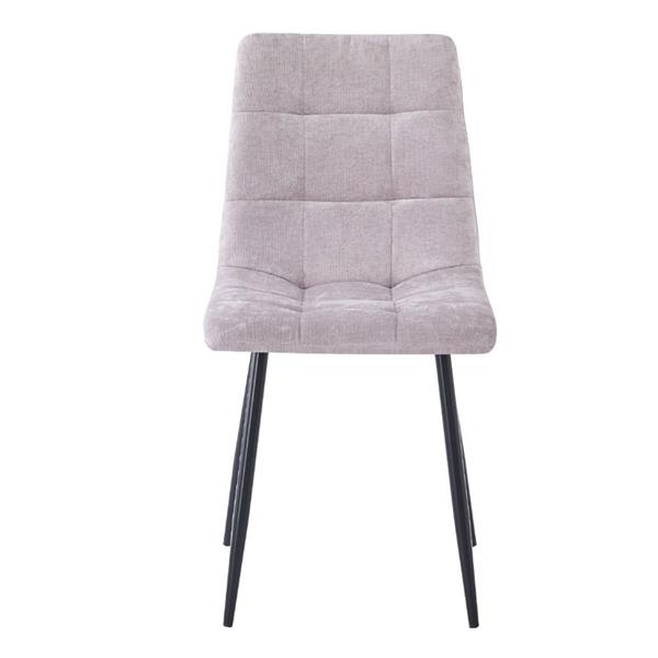 Set da 4 sedie trapuntate in tessuto grigio chiaro - Chris