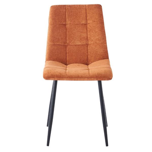 Set da 4 sedie in tessuto arancione con gambe nere - Chris