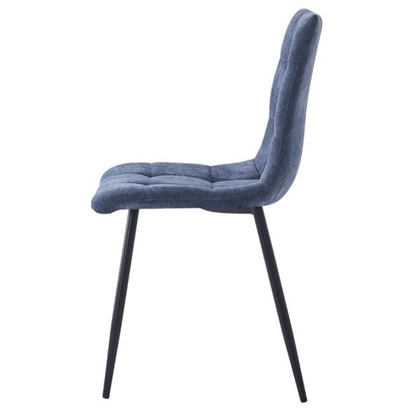 Set da 4 sedie da cucina in tessuto blu gambe nere - Chris