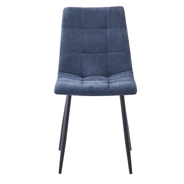 Set da 4 sedie da cucina in tessuto blu gambe nere - Chris