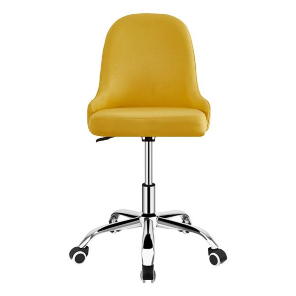 Poltroncina girevole in lino, colore giallo - Abby