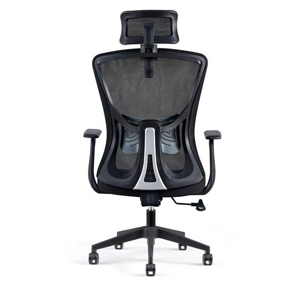 Sedia ergonomica in similpelle nera - Kena