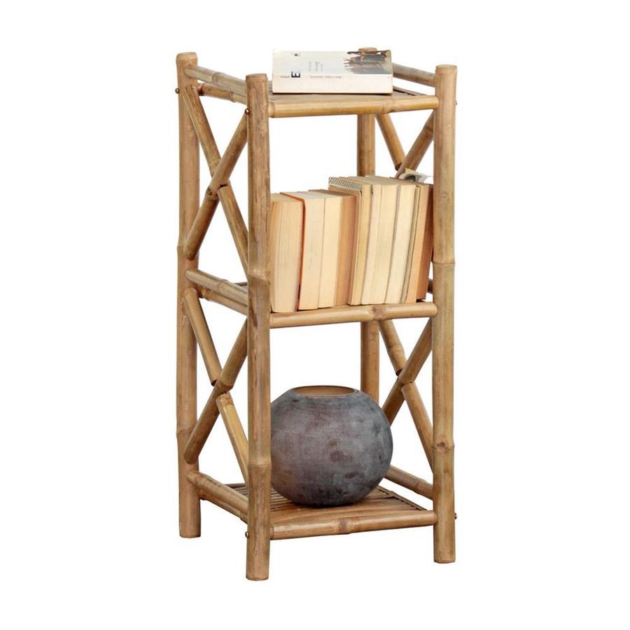 Scaffale in bambù 3 ripiani 35x35x81 cm