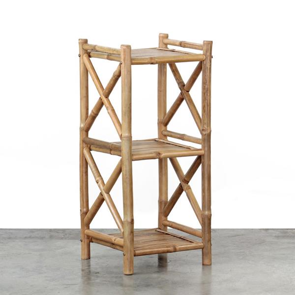 Scaffale in bambù 3 ripiani 35x35x81 cm