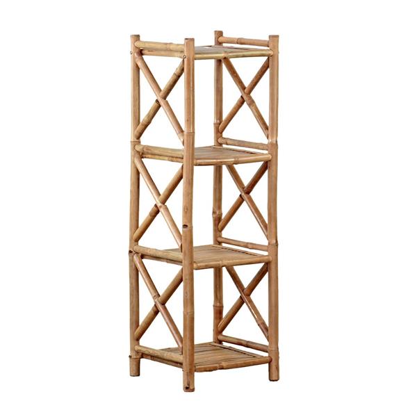 Scaffale in bambù 4 ripiani 35x35x115 cm