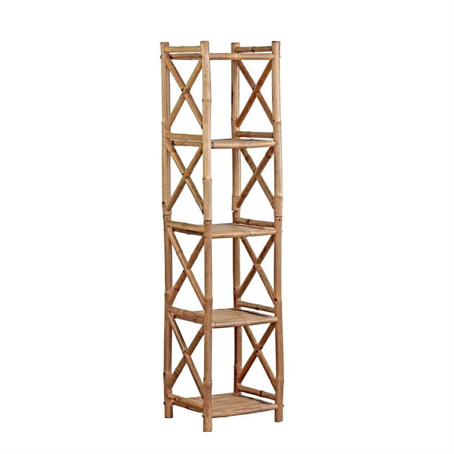Scaffale in bambù 5 ripiani 35x35x152 cm