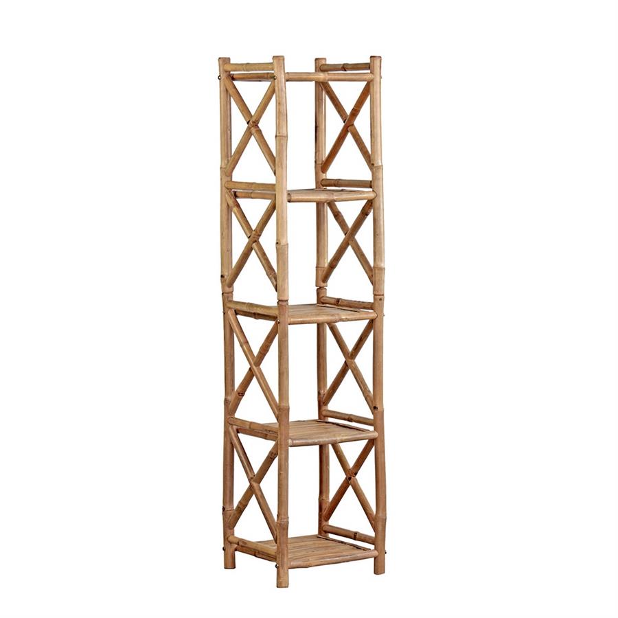Scaffale in bambù 5 ripiani 35x35x152 cm