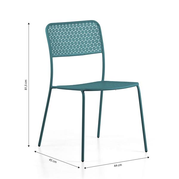 Sedie da giardino motivo floreale turchese 4pz - Aura