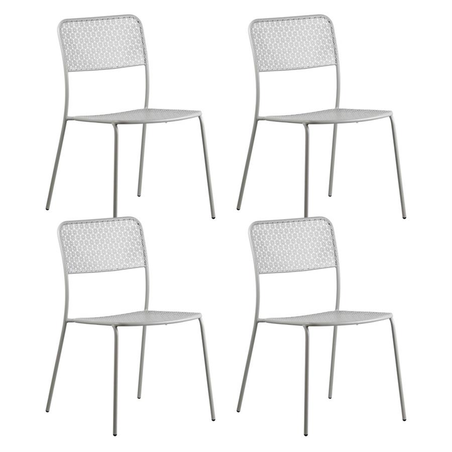 Set 4 sedie da giardino motivo floreale grigio - Aura