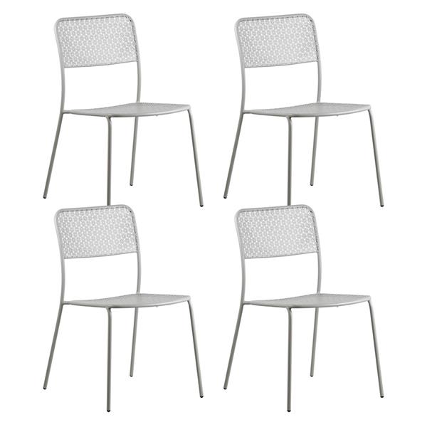 Set 4 sedie da giardino motivo floreale grigio - Aura
