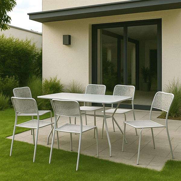 Set 4 sedie da giardino motivo floreale grigio - Aura