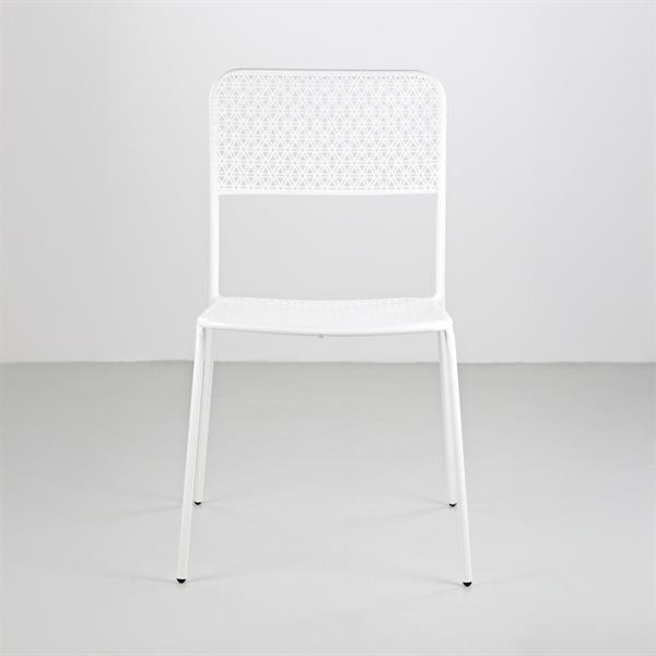 Set 4 sedie da giardino in metallo bianco - Aura