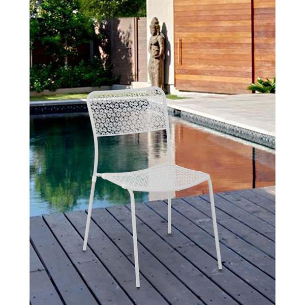 Set 4 sedie da giardino in metallo bianco - Aura