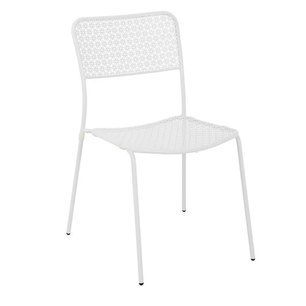 Set 4 sedie da giardino in metallo bianco - Aura