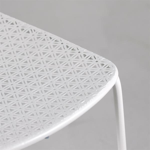 Set 4 sedie da giardino in metallo bianco - Aura