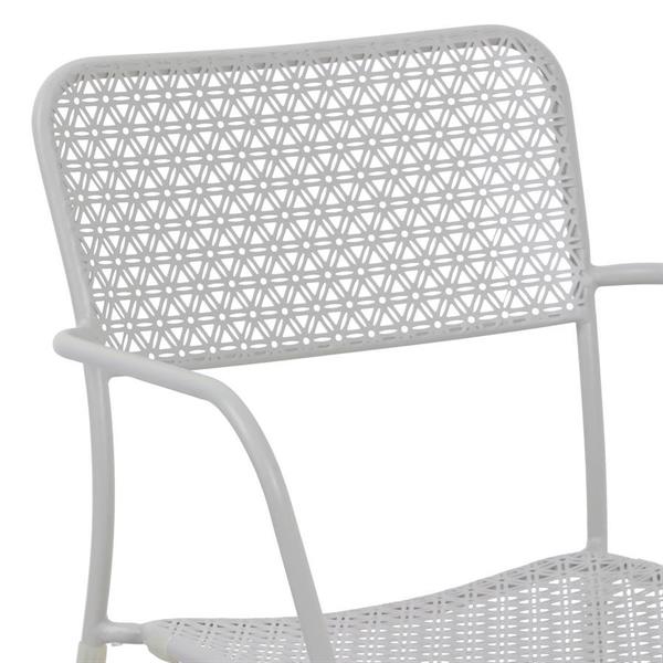 Set 4 sedie da giardino con braccioli motivo floreale grigio - Aura