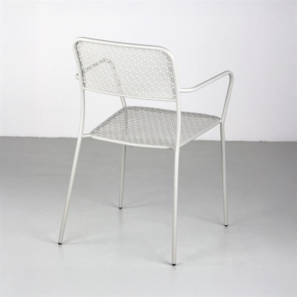 Set 4 sedie da giardino con braccioli motivo floreale grigio - Aura