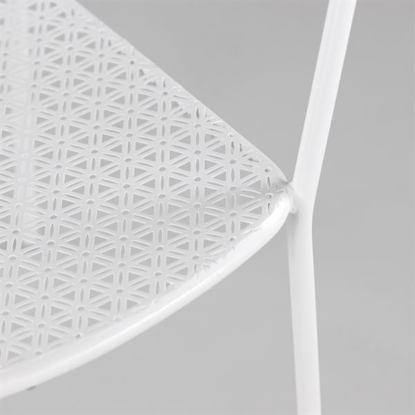 Set 4 sedie da giardino con braccioli in metallo bianco - Aura