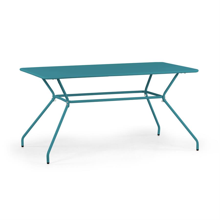 Tavolo da giardino 150x80 cm in metallo turchese - Cara