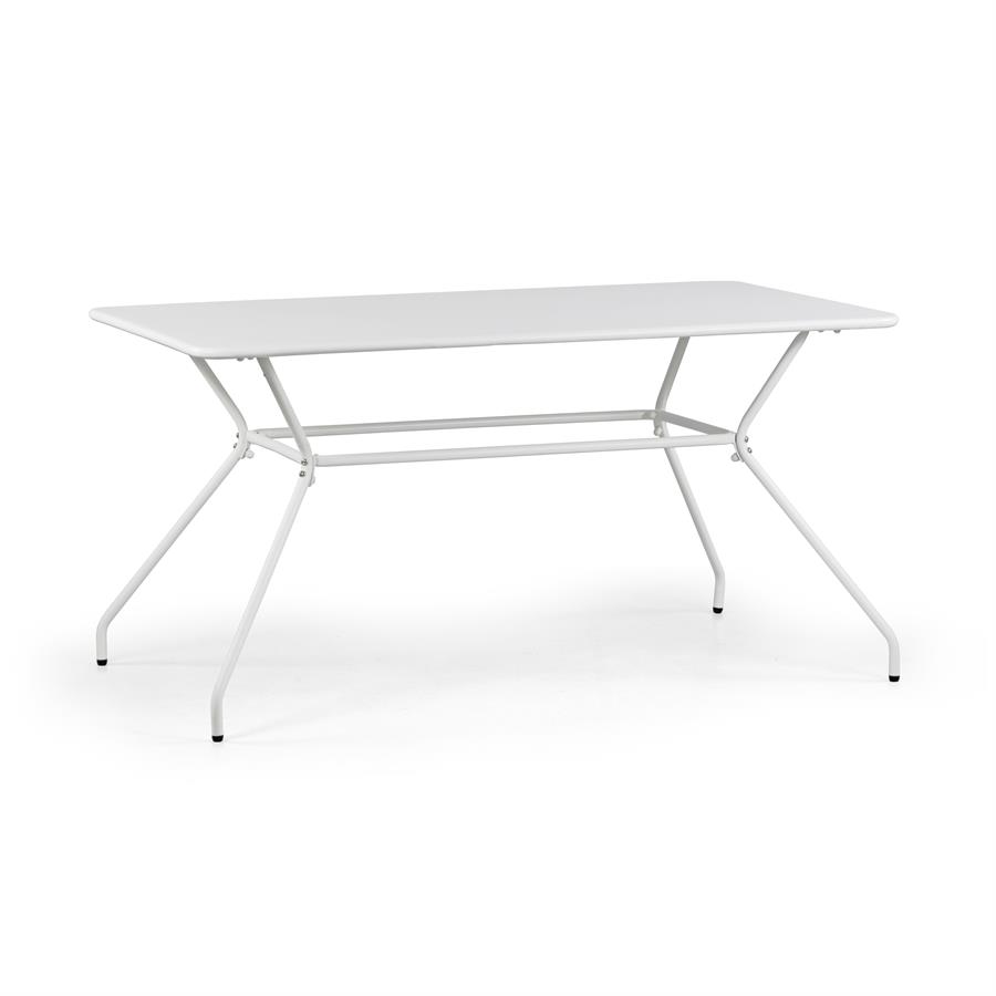 Tavolo da giardino 150x80 cm in metallo bianco - Cara
