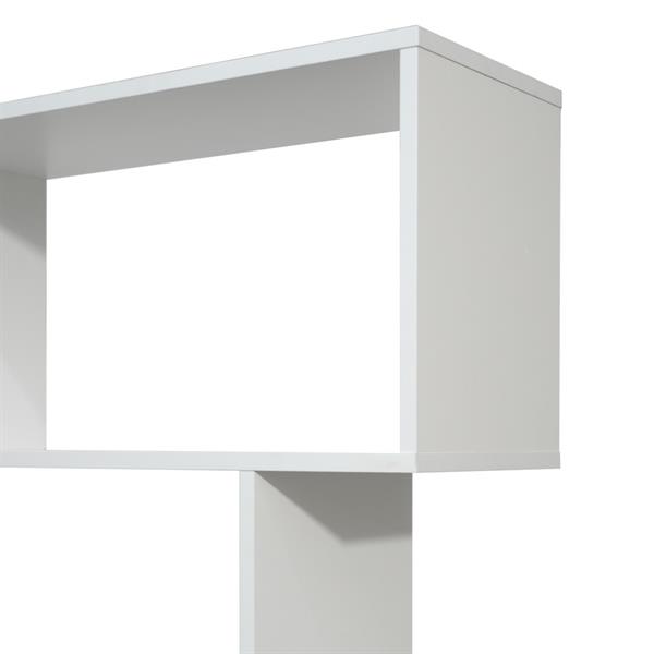 Libreria zig zag a 6 vani in legno bianco opaco 80x192 cm