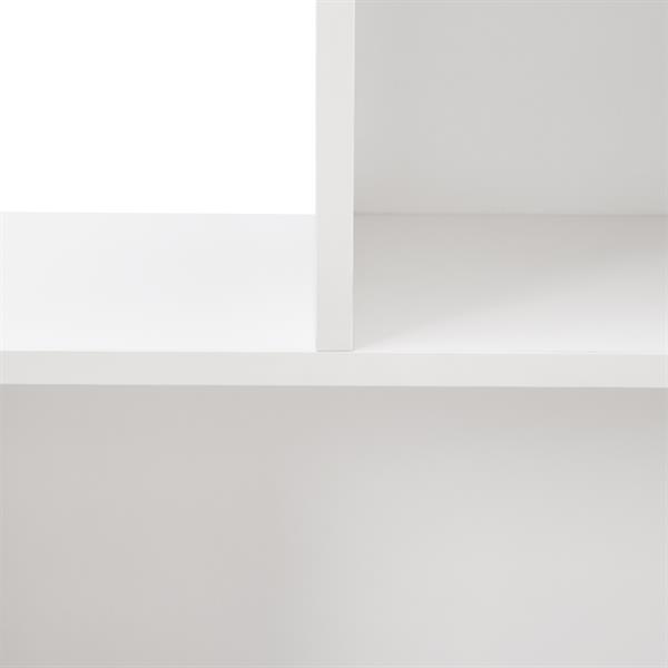 Libreria zig zag a 6 vani in legno bianco opaco 80x192 cm