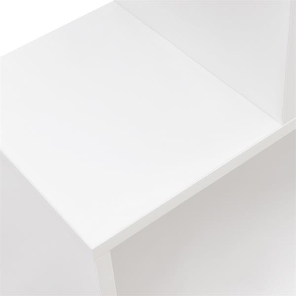 Libreria zig zag a 6 vani in legno bianco opaco 80x192 cm