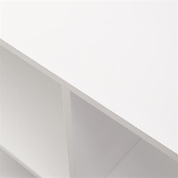 Libreria zig zag a 3 vani in legno bianco opaco 110x97 cm