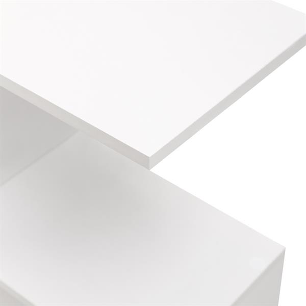 Libreria zig zag a 3 vani in legno bianco opaco 110x97 cm