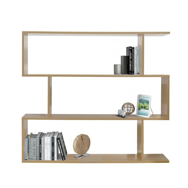 Libreria zig zag a 3 vani in rovere naturale 110x97 cm