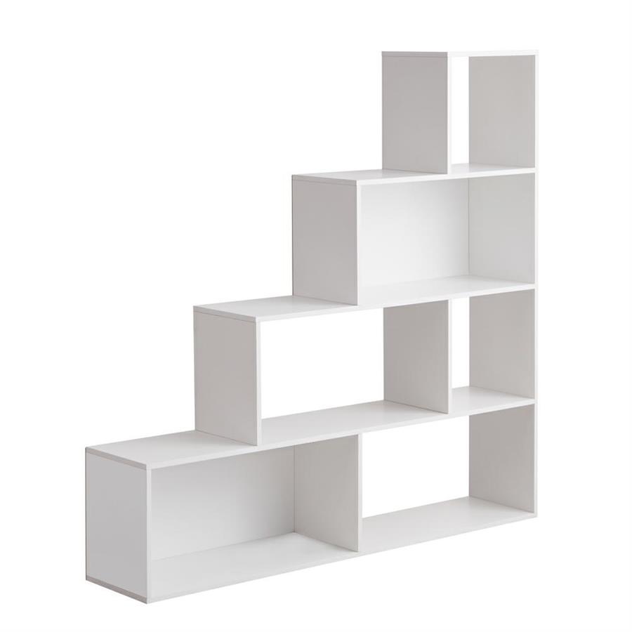 Libreria a scala in legno bianco opaco 145x145 cm - Stair