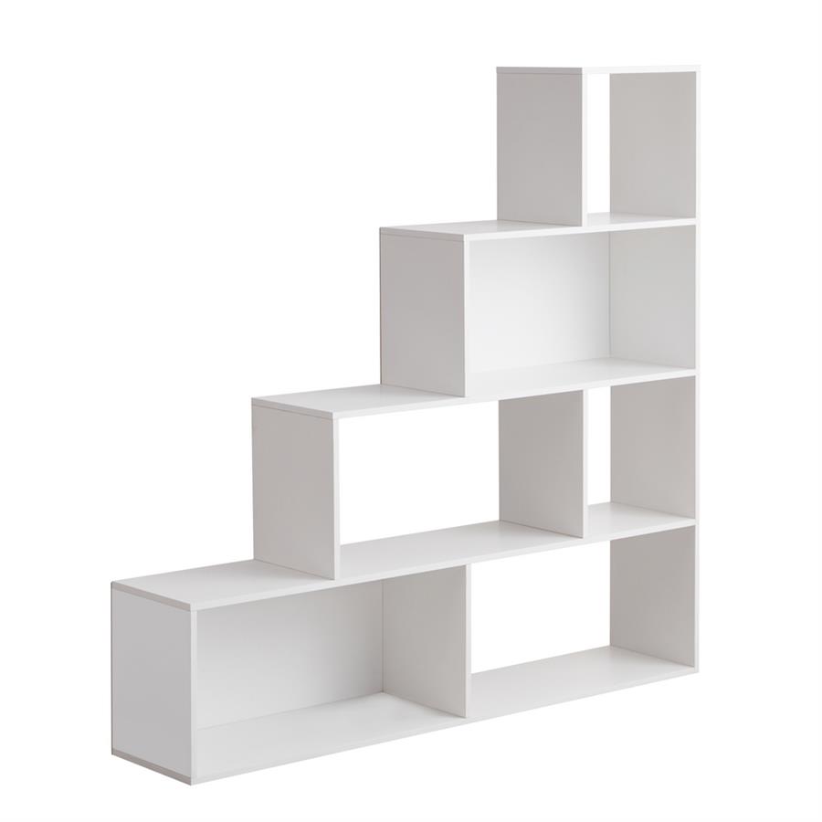 Libreria a scala in legno bianco opaco 145x145 cm - Stair
