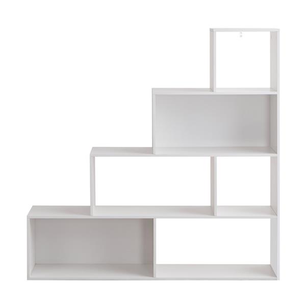 Libreria a scala in legno bianco opaco 145x145 cm - Stair