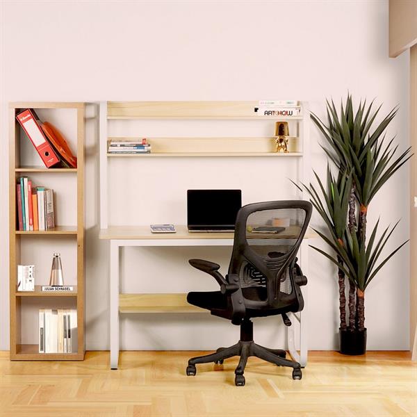 Libreria verticale a 4 vani in rovere naturale 42x147 cm - Cloud