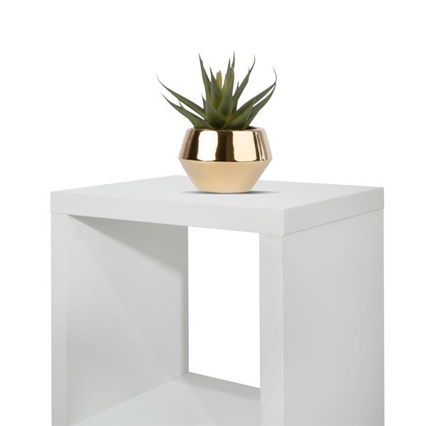 Libreria verticale a 4 vani in legno bianco opaco 42x147 cm - Cloud
