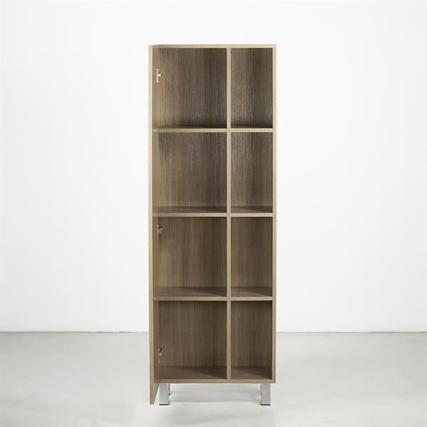 Mobile colonna da bagno 1 anta e 4 vani in rovere scuro 50x140 cm