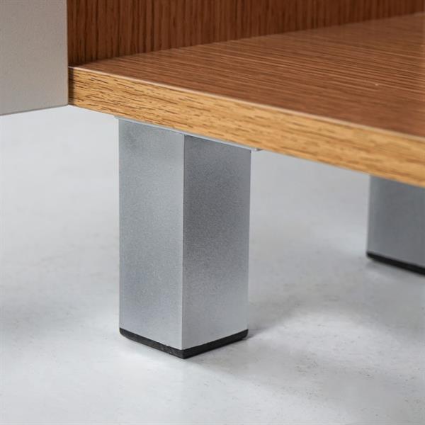 Mobile colonna da bagno 1 anta e 4 vani rovere chiaro e bianco 50x140 cm