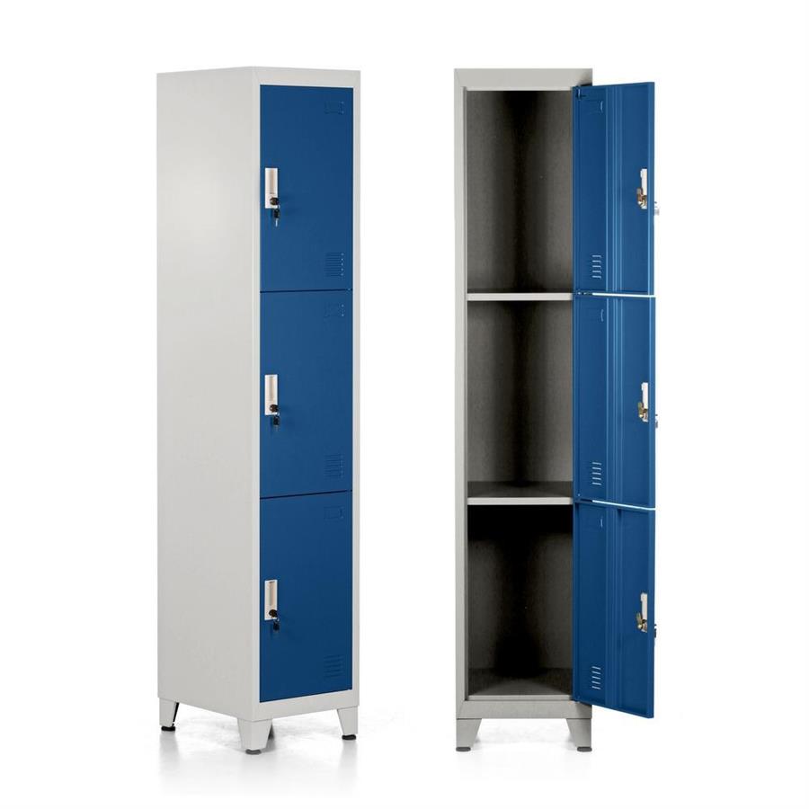 Armadietto metallico 3 ante blu