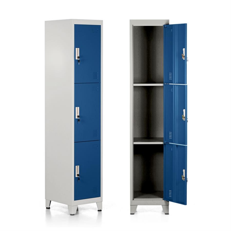Armadietto metallico 3 ante blu