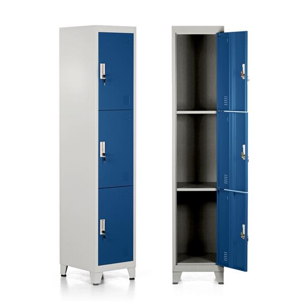 Armadietto metallico 3 ante blu