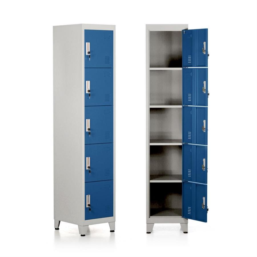 Armadietto metallico 5 ante blu