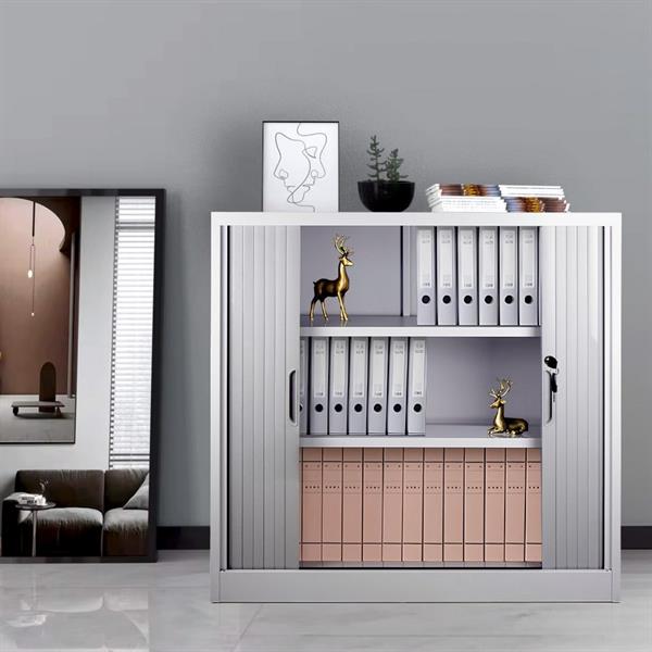 Armadietto metallico 2 ante scorrevoli con ripiano interno 102x100 cm