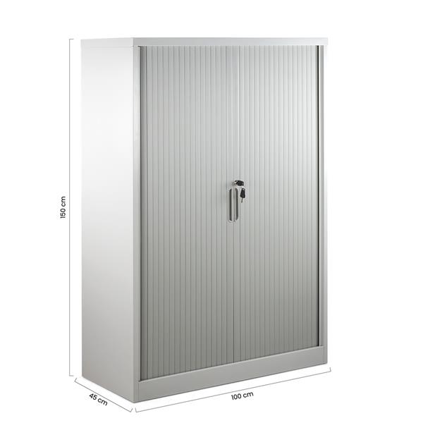 Armadio in metallo 2 ante scorrevoli con 2 ripiani inerni 150x100x45