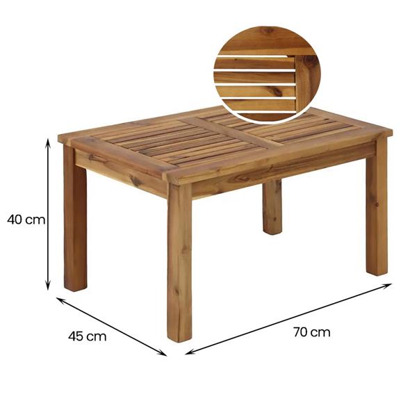 Set da esterno in legno naturale con cuscini grigi - Sassari