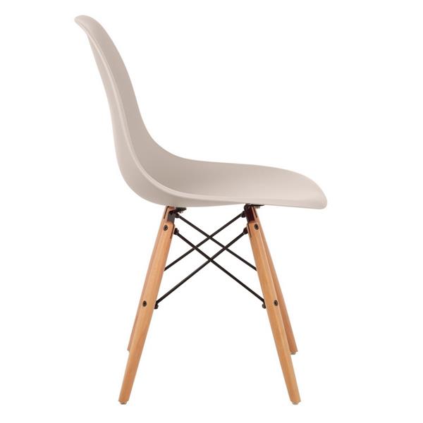Set 4 sedie design moderno ecrù con gambe legno - Ester