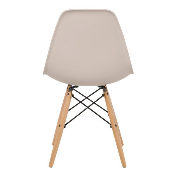 Set 4 sedie design moderno ecrù con gambe legno - Ester
