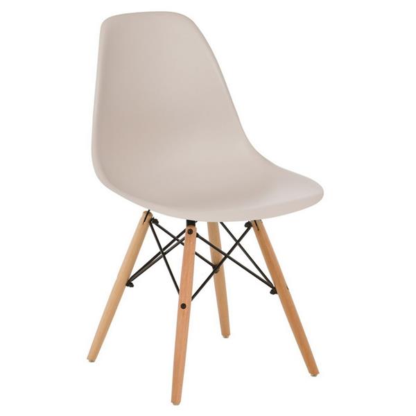 Set 4 sedie design moderno ecrù con gambe legno - Ester
