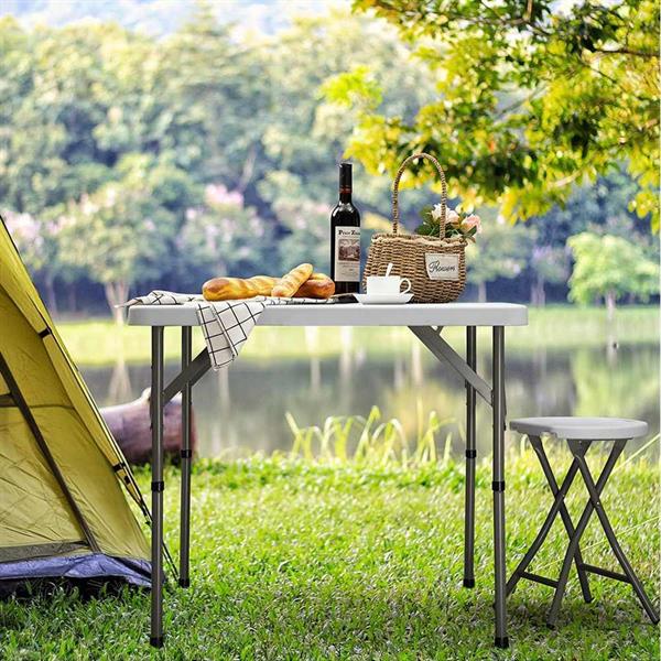 Tavolo catering quadrato 86x86x74 cm pieghevole hdpe bianco