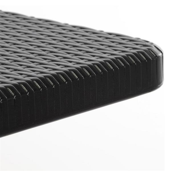 Tavolo pieghevole 180x74x74cm in hdpe effetto rattan nero